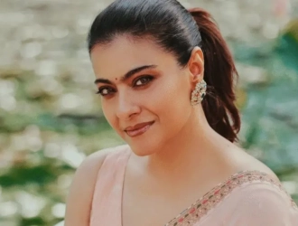 Kajol’s Peach Organza Sari