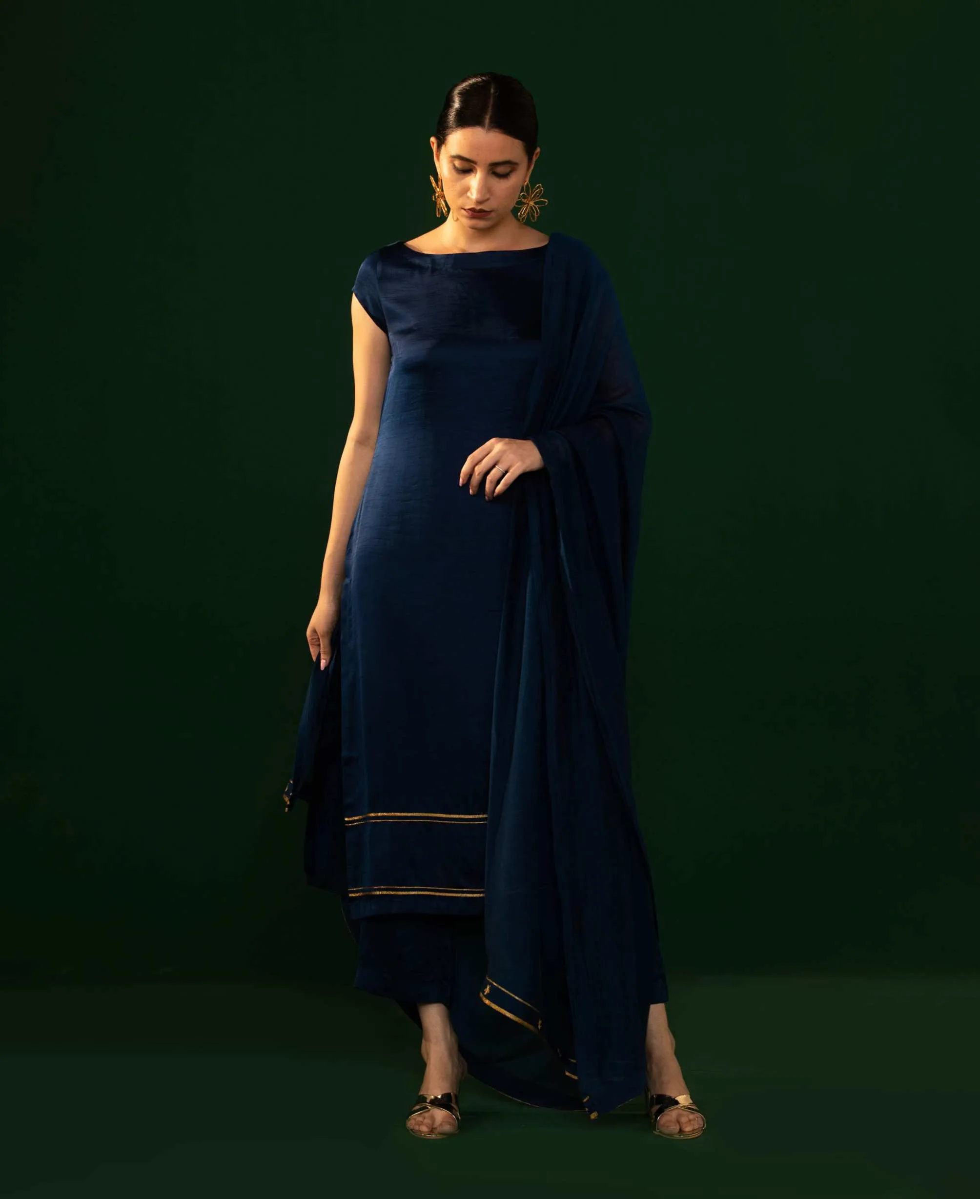 Royal Blue Silk Kurta