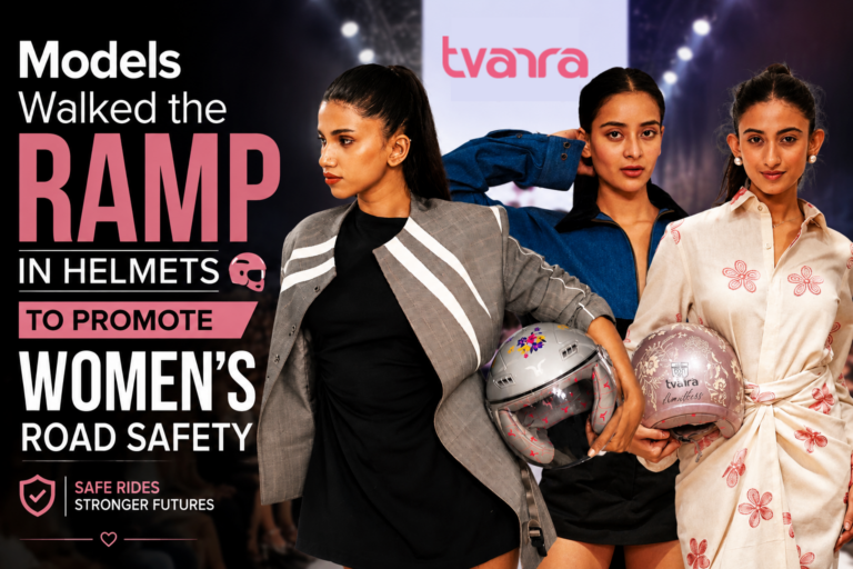 Models Walked the Ramp in Helmets to Promote Women’s Road Safety at Bangalore Times Fashion Week